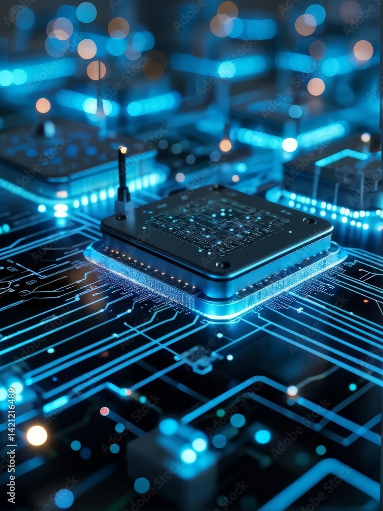 3D image of a computer network circuit board background 3D image of a computer network circuit board background