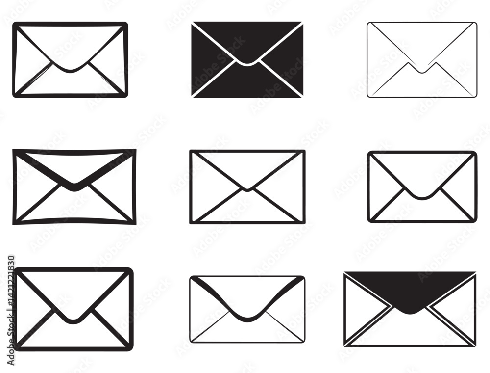 ENVELOPE ICON SILHOUETTE ENVELOPE ICON SILHOUETTE