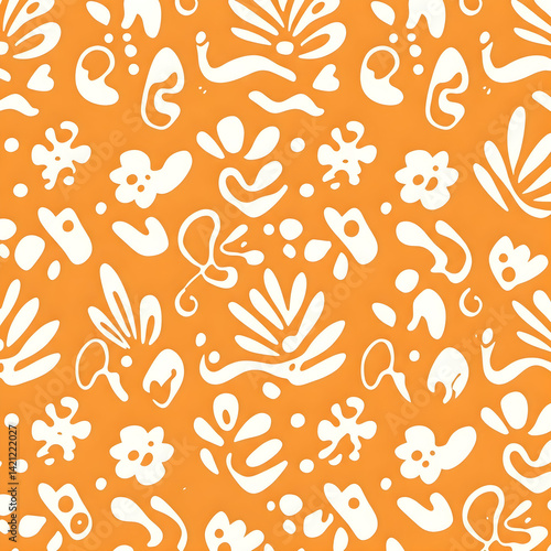 Seamless traditional fabric pattern with intricate timeless designs.