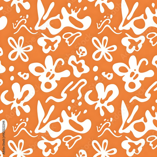 Seamless traditional fabric pattern with intricate timeless designs.