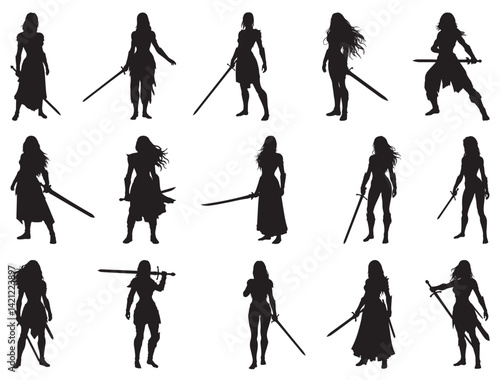 FEMALE WARRIORS SILHOUETTE