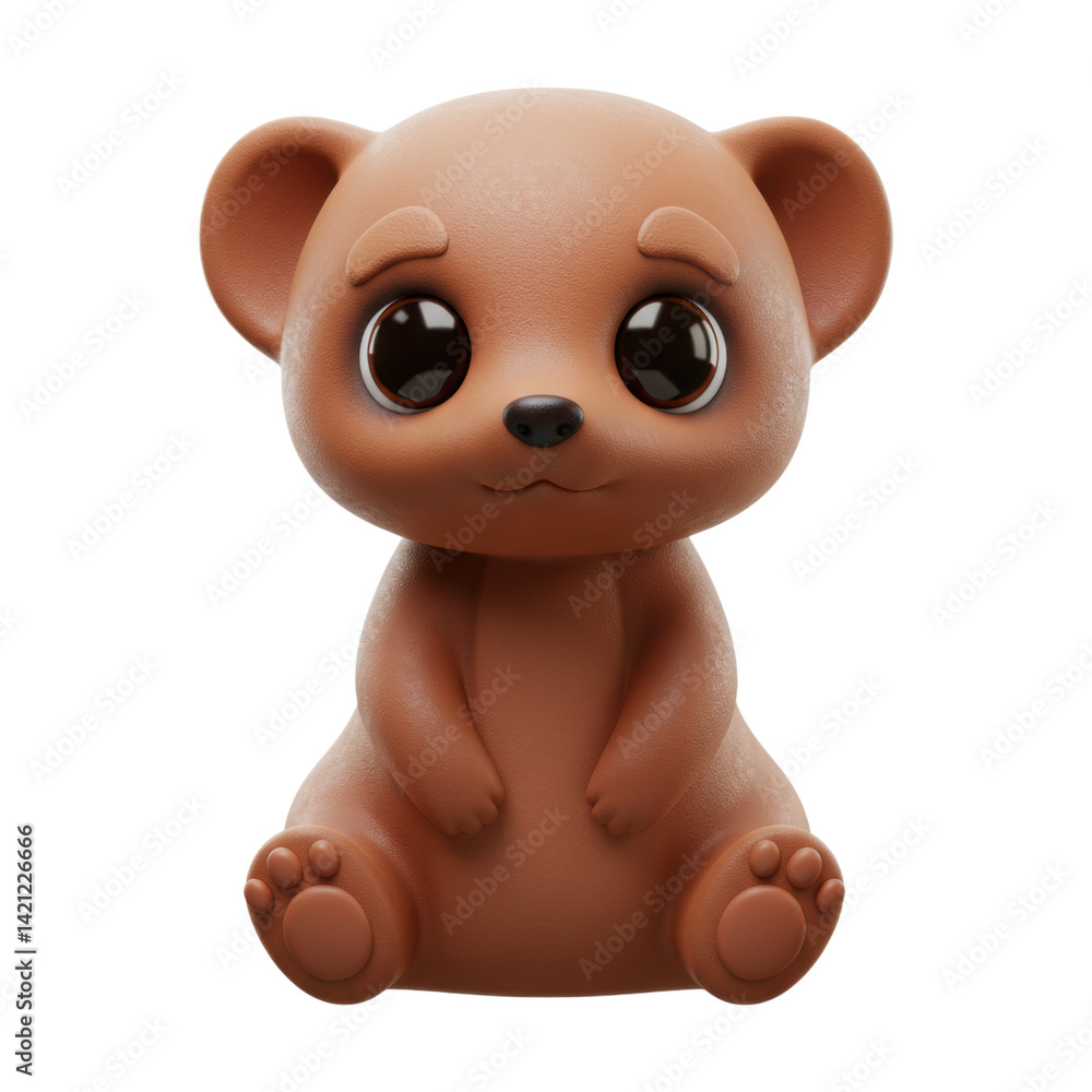 Naklejka premium Sitting baby bear cartoon