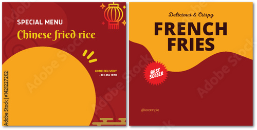 Appealing Culinary Delights: Chinese Fried Rice and Crispy French Fries Duo