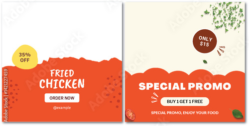 Enticing Fried Chicken & Special Promo Offers Graphic Presentation