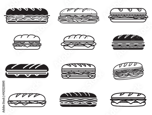 HOAGIE SANDWICH SILHOUETTE