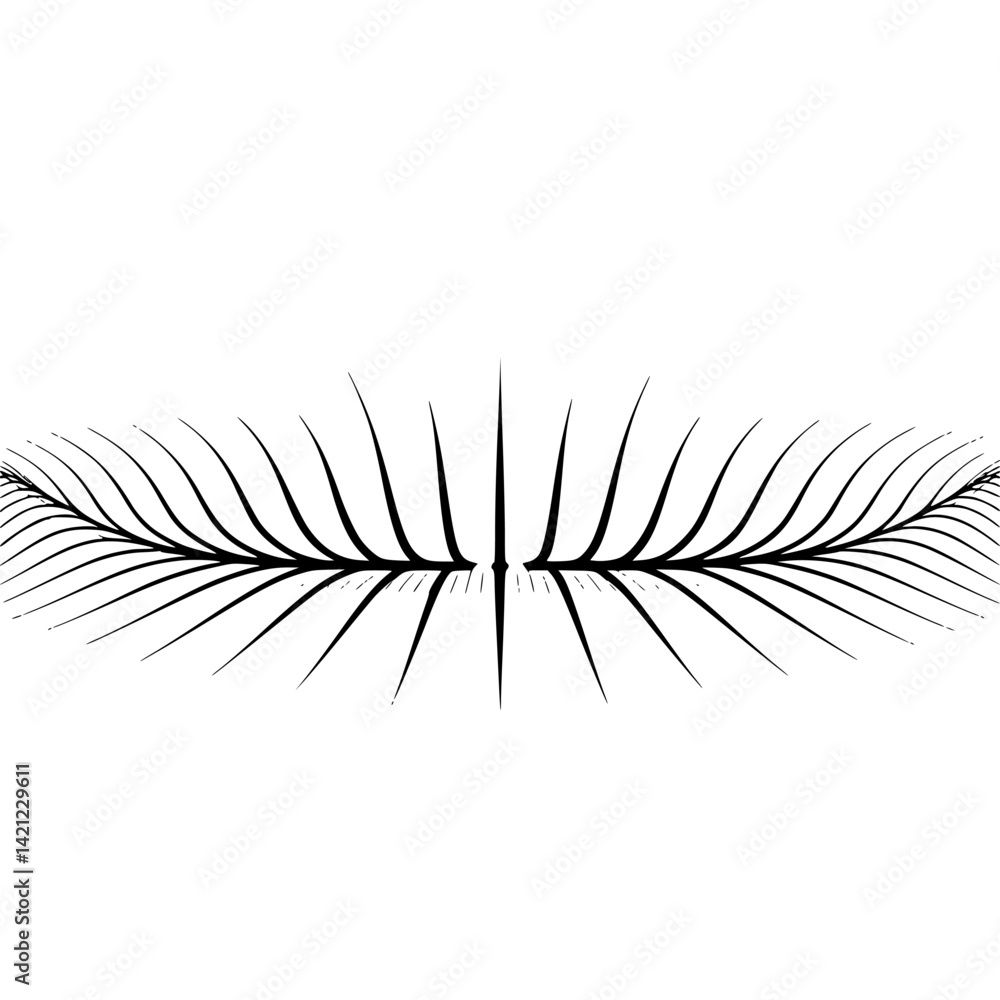Minimalist Organic Line Art: Symmetrical Black Structure on White Background Minimalist Organic Line Art: Symmetrical Black Structure on White Background