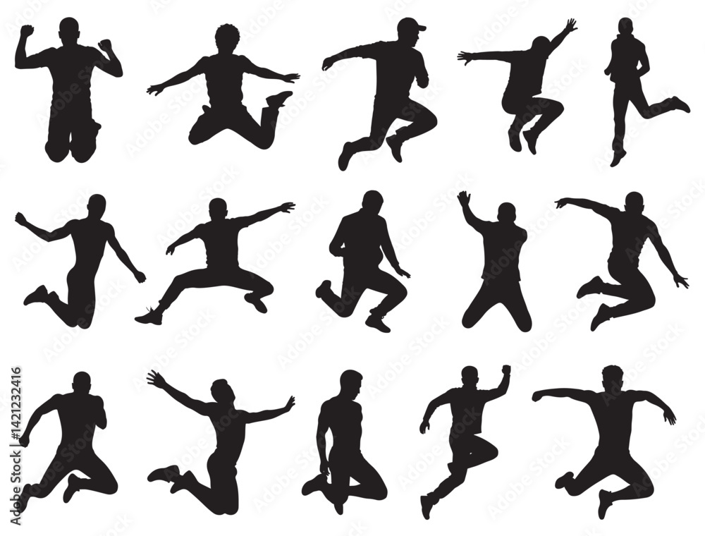 MAN JUMPING SILHOUETTE MAN JUMPING SILHOUETTE