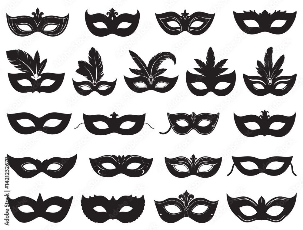 MARDI GRAS MASK SILHOUETTE MARDI GRAS MASK SILHOUETTE