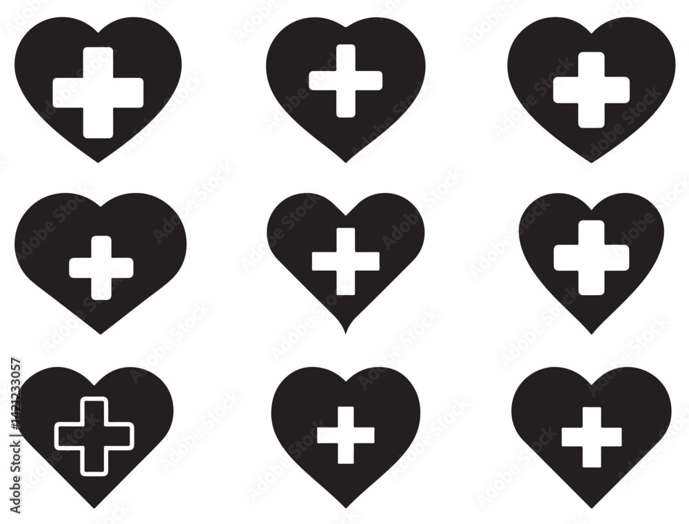 Fototapeta premium MEDICAL PLUS SIGN SILHOUETTE