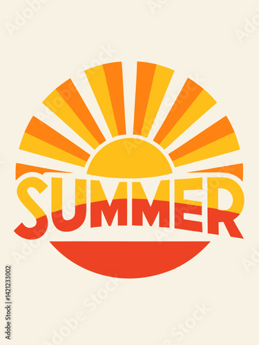 vector illustration of a sun t-shirt design