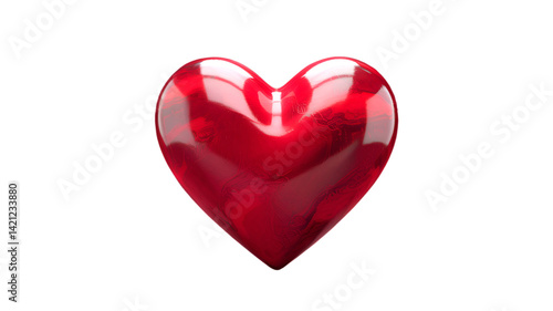 Radiant Red Heart Symbol of Love and Passion Isolated on transparent background