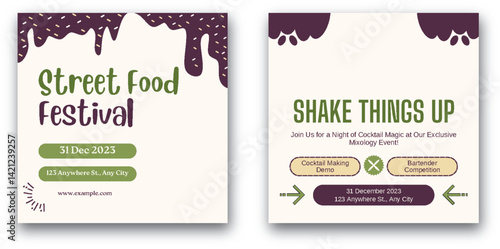 Event Advertising: Street Food Festival and Cocktail Mixology Promotion
