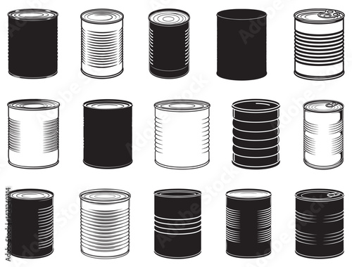 TIN CAN SILHOUETTE WHITE BACKGROUND