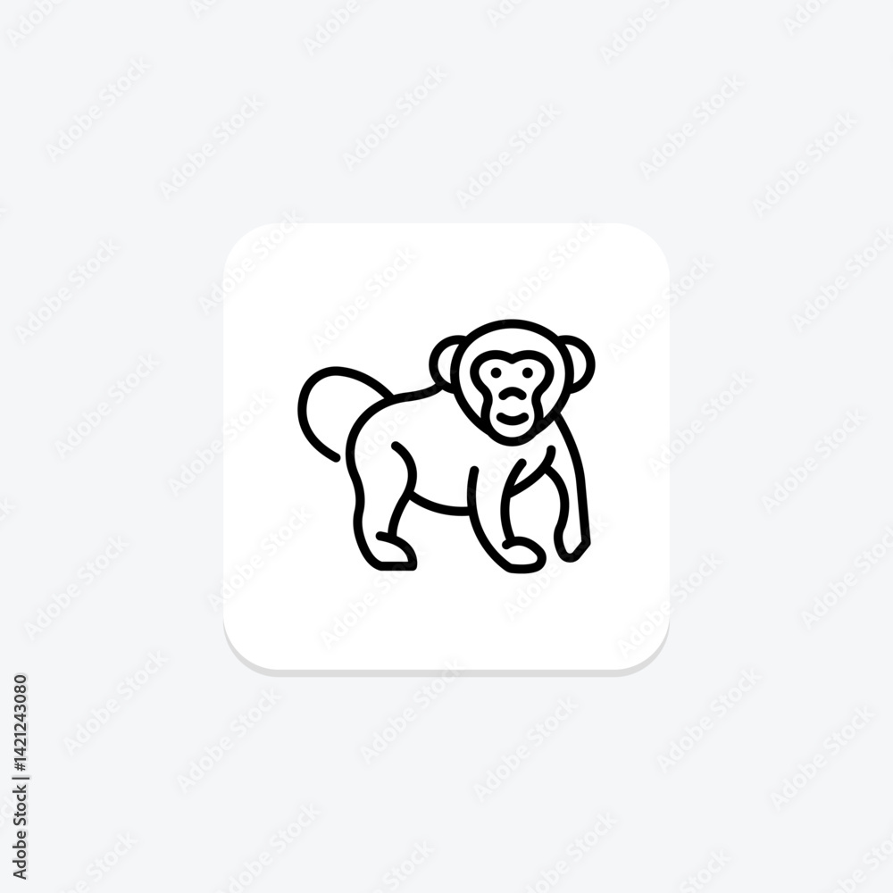 Fototapeta premium Chimpanzee, vector, pixel perfect, illustrator file