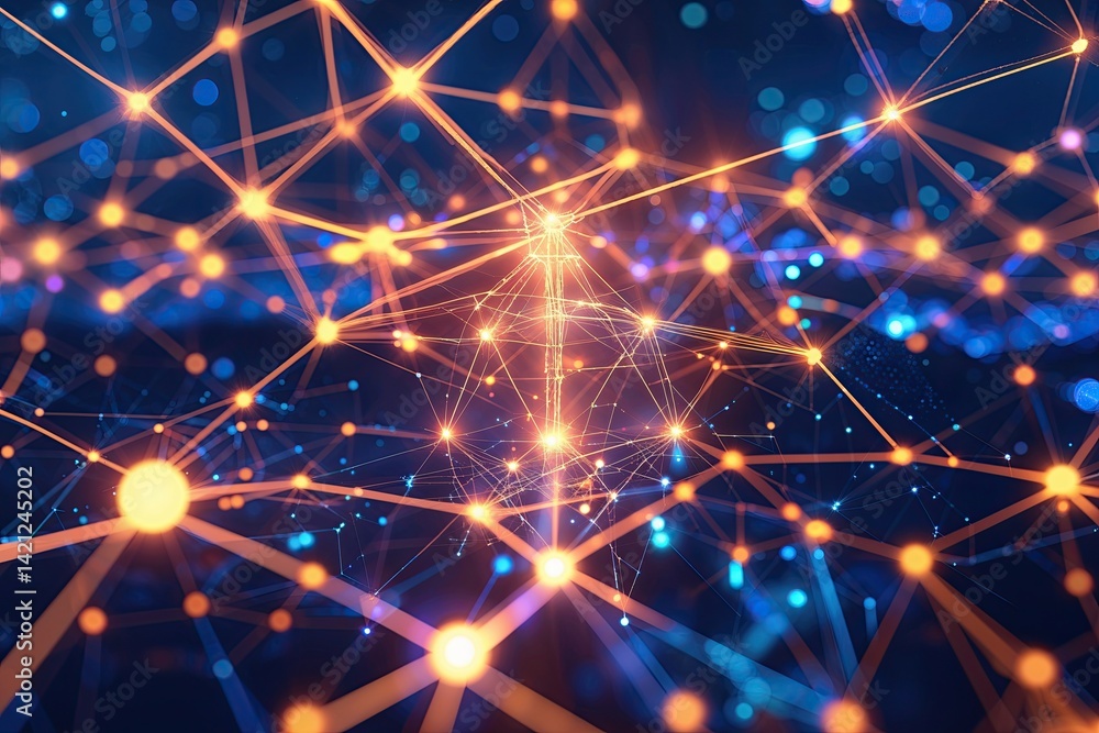 Brilliant Blockchain Network Visualization Highlighting Innovation and Bright Connections Brilliant Blockchain Network Visualization Highlighting Innovation and Bright Connections