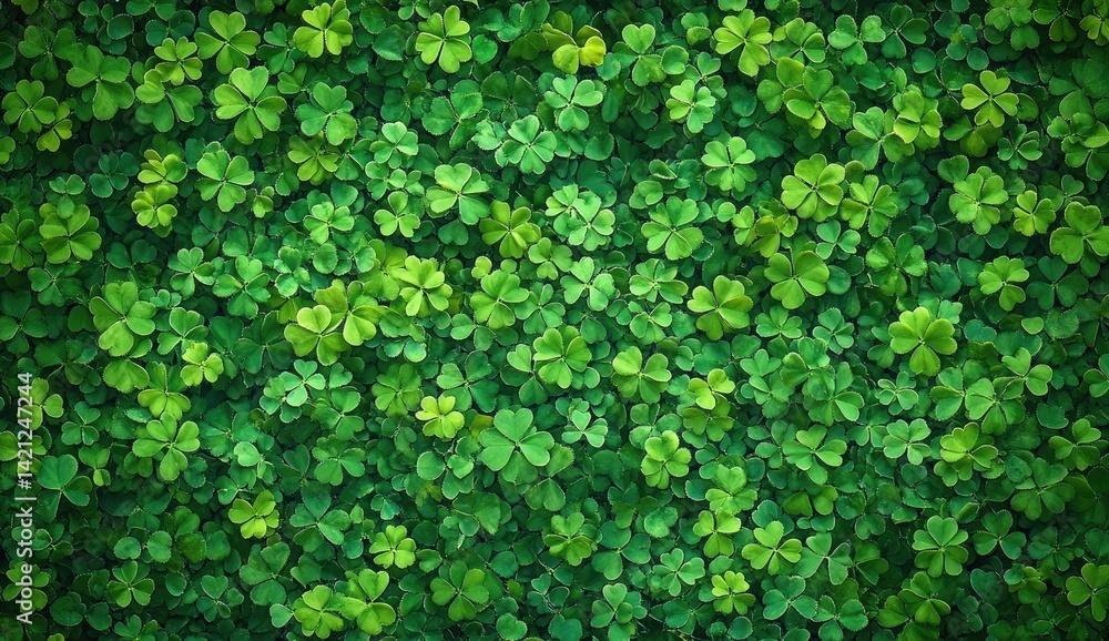 Close-up clover field, vibrant green Close-up clover field, vibrant green