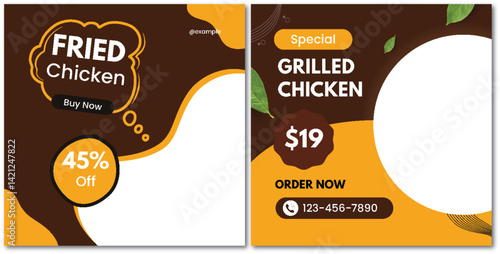 Delectable Chicken Promo Templates for Fried and Grilled Delights