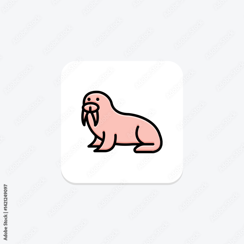 Obraz premium Walrus, vector, pixel perfect, illustrator file