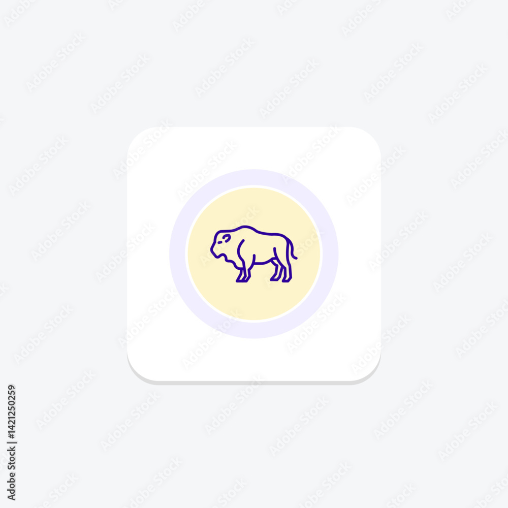 Fototapeta premium Bison, vector, pixel perfect, illustrator file