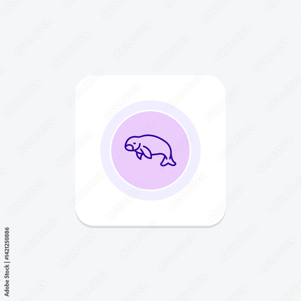 Fototapeta premium Manatee, vector, pixel perfect, illustrator file