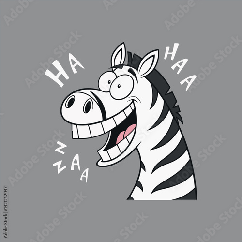 Laughing Cartoon Zebra – Funny Comic Style Animal Illustration