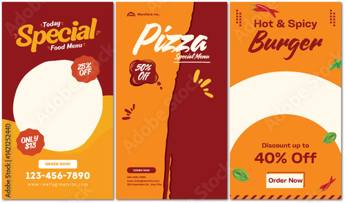 Enticing Food Promotion Banners for Burger, Pizza, and Special Menu Offers
