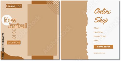 Stylish Online Shop New Arrival Announcement with Geometric Accents