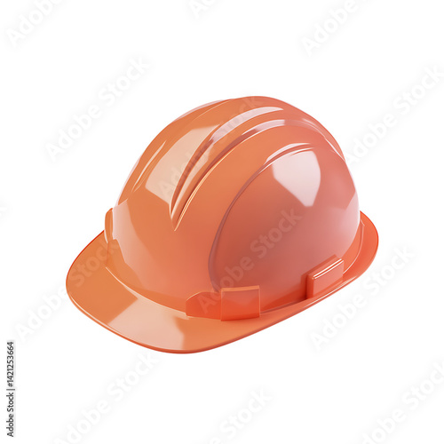 Obraz na płótnie A bright hard construction helmet in clean minimal 3D design shown isolated with shadows removed against a transparent background in realistic rendering w salonie