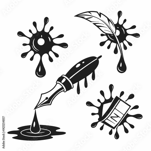 ink blob silhouette icons free form ink blobs wi