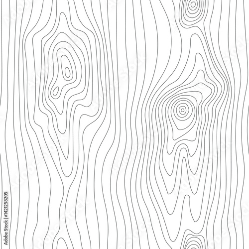 Seamless wooden texture, hand drawn wood plank, black lines on white background, vector design