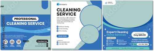 Professional Cleaning Services Flyers for Home, Office and Garden Care