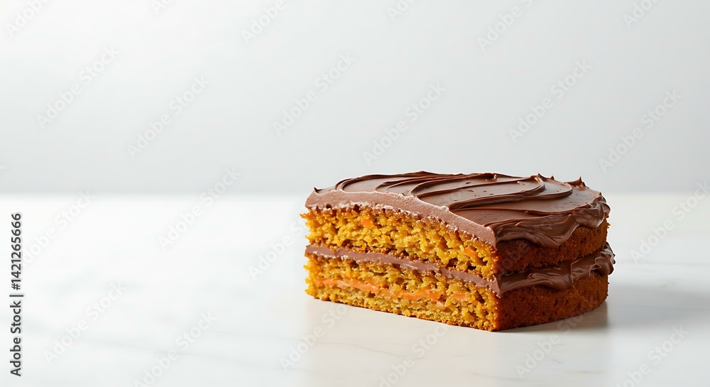 Carrot cake chocolat table white background. Brazilian food