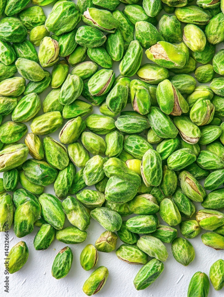Pistachio pile : A vibrant and visually appealing image, focusing on a generous pile of peeled pistachios, displaying their fresh, natural color and inviting texture. Pistachio pile : A vibrant and visually appealing image, focusing on a generous pile of peeled pistachios, displaying their fresh, natural color and inviting texture.