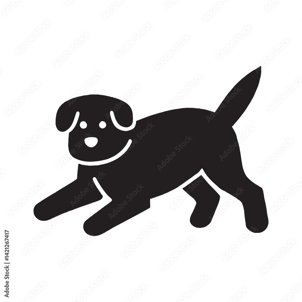 Obraz premium Single Black Dog Graphic