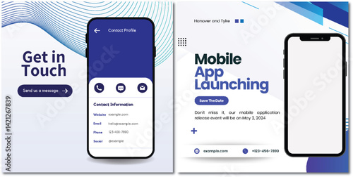 Connect and Launch: Mobile App Contact & Launch Announcement Design