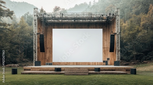 Outdoor stage with blank screen