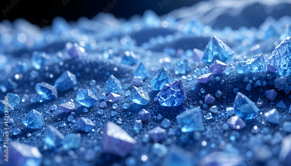 Microscopic View of Sapphire Colored Crystalline Sand Microscopic View of Sapphire Colored Crystalline Sand