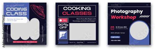 Creative Learning Posters: Coding, Cooking and Photography Workshops Series