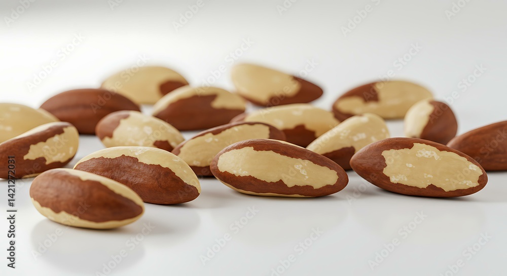 Fototapeta premium Brazil nuts white background. Brazilian food