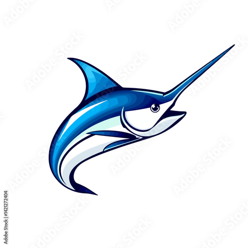 Graceful Blue Marlin Motion vector tustratien