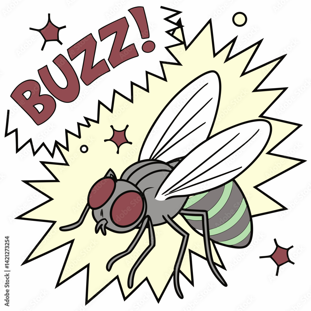 Obraz premium Housefly in a Swirl of Chaos