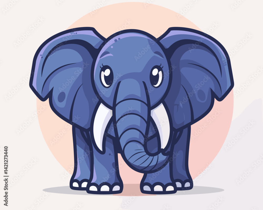 Fototapeta premium Cute Cartoon elephant Mascot Character Vector Illustration EPS10
