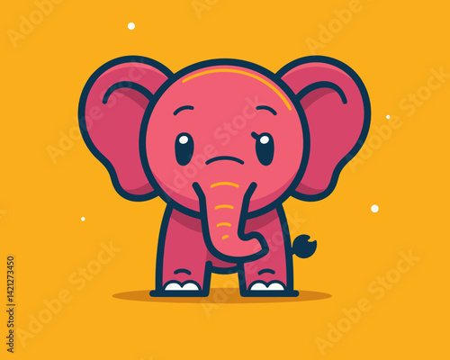 Cute Cartoon elephant  Mascot Character Vector Illustration EPS10