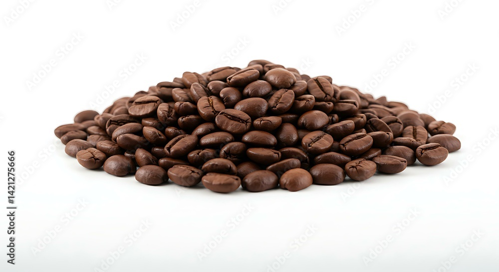 Naklejka premium Coffee beans white background. Brazilian food