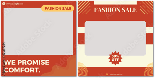 Fashion Sale Promo Templates with Modern Geometric Design Elements