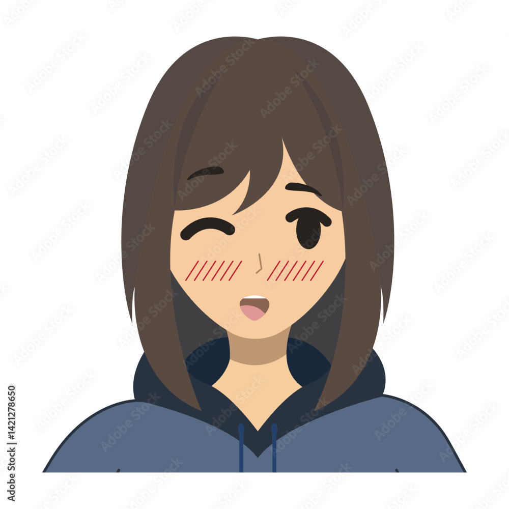 a young woman with her expression vector image a young woman with her expression vector image