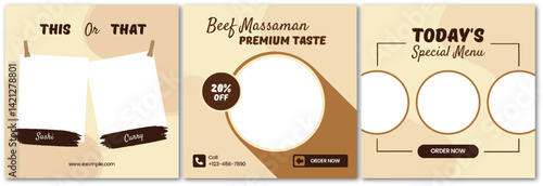 Culinary Choices: Taste Test & Premium Offers Social Media Template Design