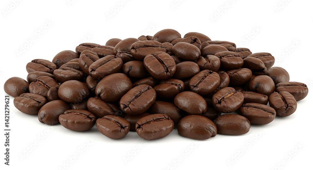 Naklejka premium Coffee beans transparent background white background. Brazilian food