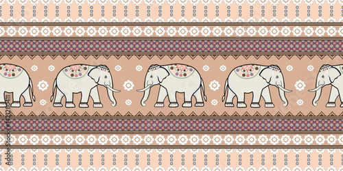 Seamless pattern with elephants. Vector illustration design digital file download for print, printable, wallpaper, background, decoration, textile and many projects.