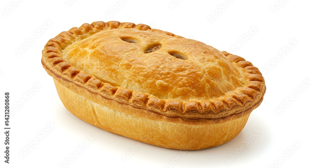 Sausage pie white background. Brazilian food